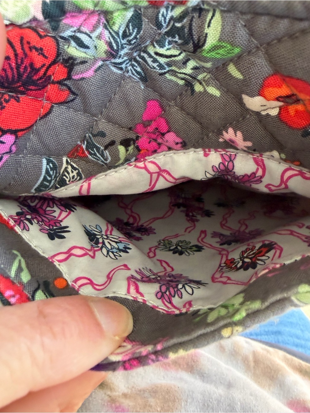 Vera Bradley Quilted Hope Blooms Satchel - Picture 7 of 11